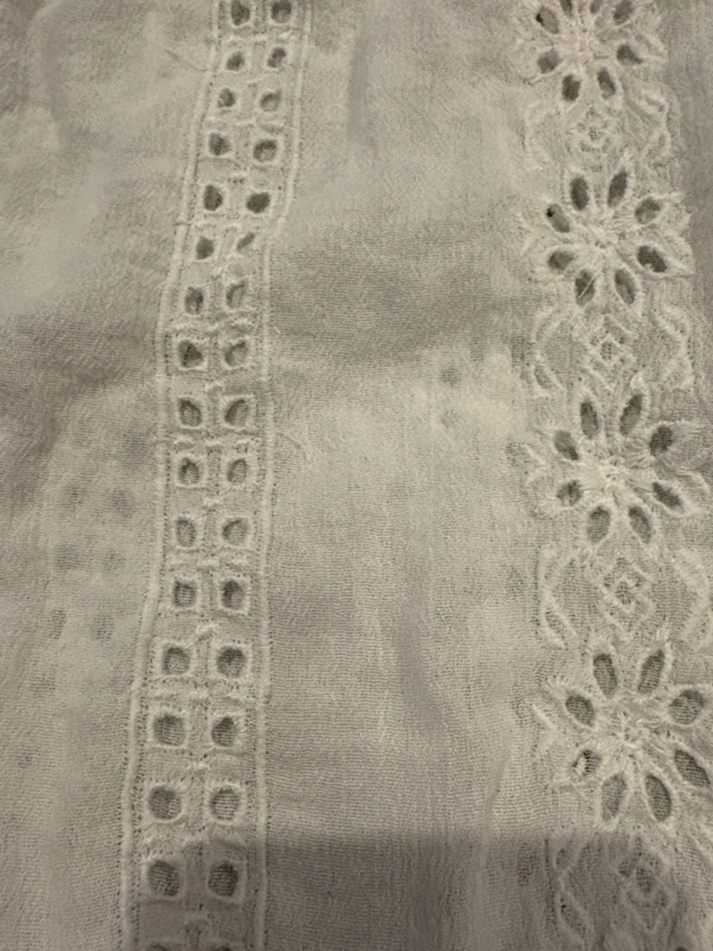 White Eyelet Sleeveless Youth Top - Elegant Summer Blouse - Picture 11 of 11